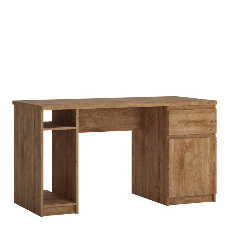 Alivieri 1 Door 1 Drawer Twin Pedestal Desk In Oak