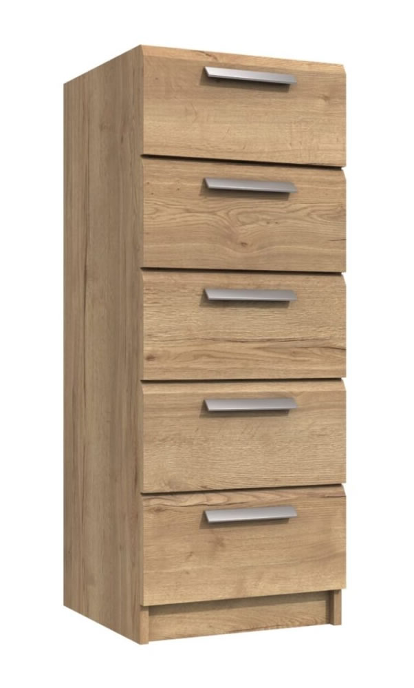 Wister Narrow Five Drawer Chest Fully Assembled