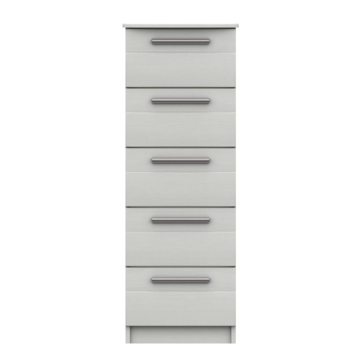 Midas Five Drawer Narrow Chest White Fully Assembled