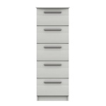 Midas Five Drawer Narrow Chest White Fully Assembled