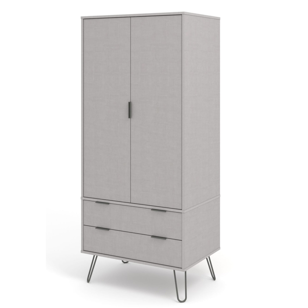 Augustine Grey 2 Door 2 Drawer Wardrobe