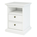 Bedside 2 Drawers In White