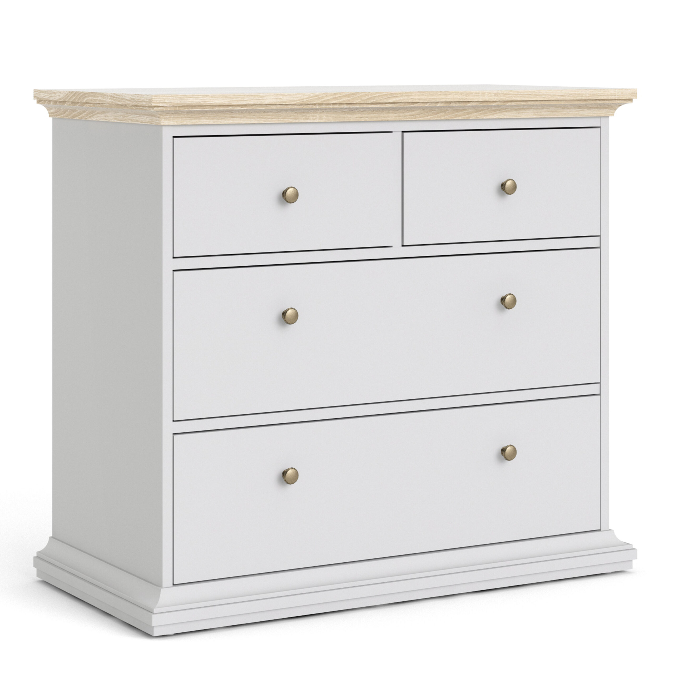 Party Chest Of 4 Drawers In White Oak