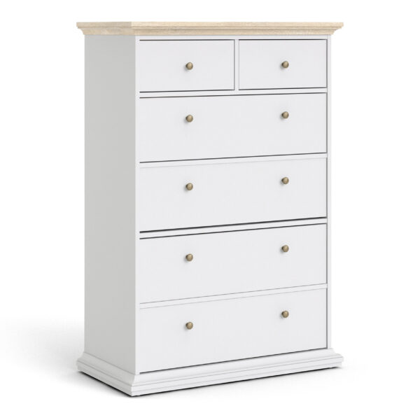 Party Chest Of 6 Drawers In White Oak