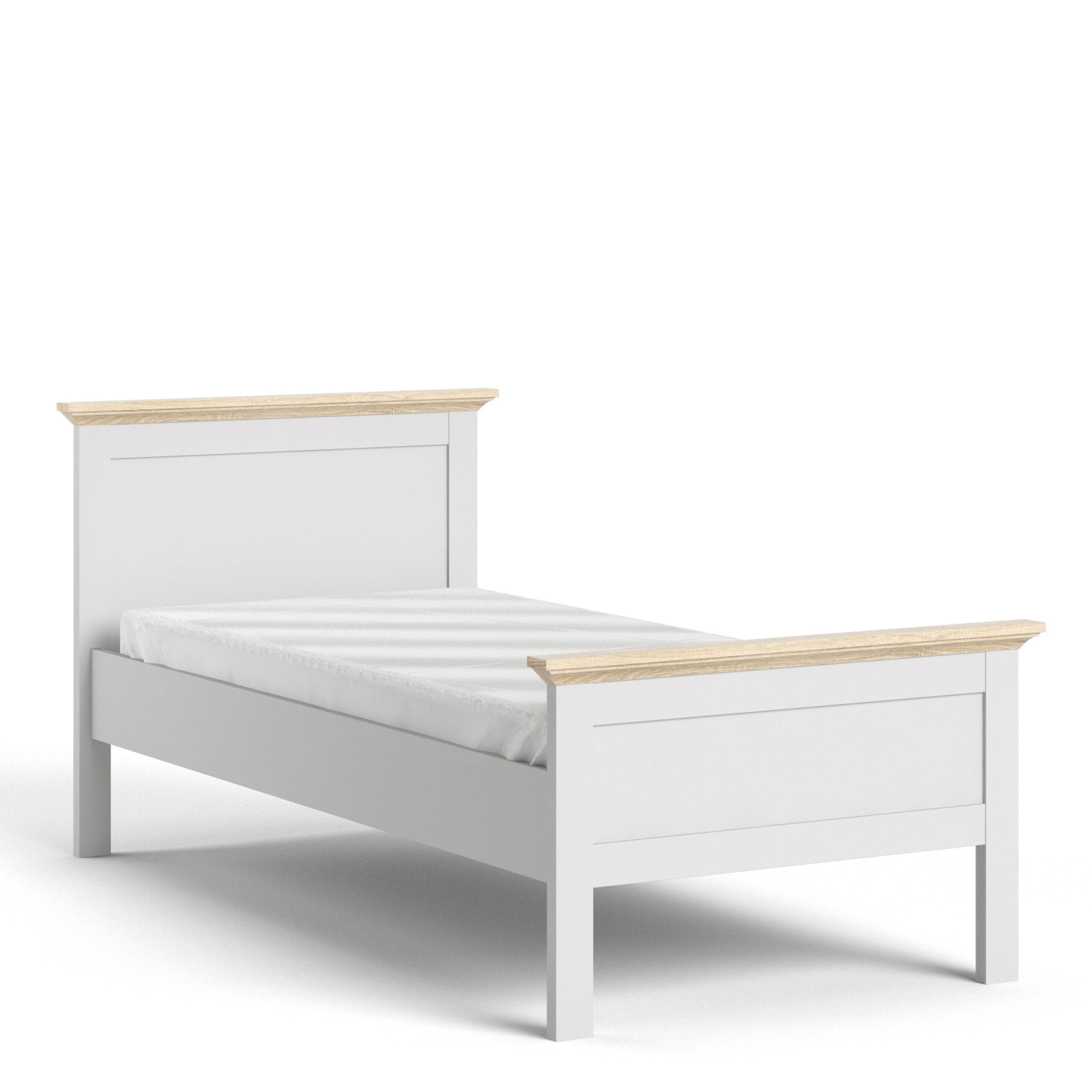 Party Single Bed (90 X 200) In White Oak