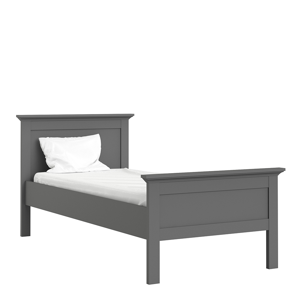Single Bed (90 X 200) In Matt Grey