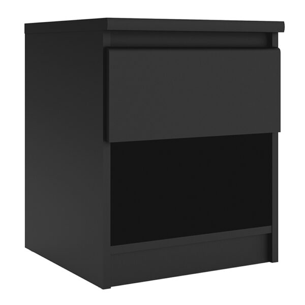 Saian Matt Bedside - 1 Drawer 1 Shelf In Black