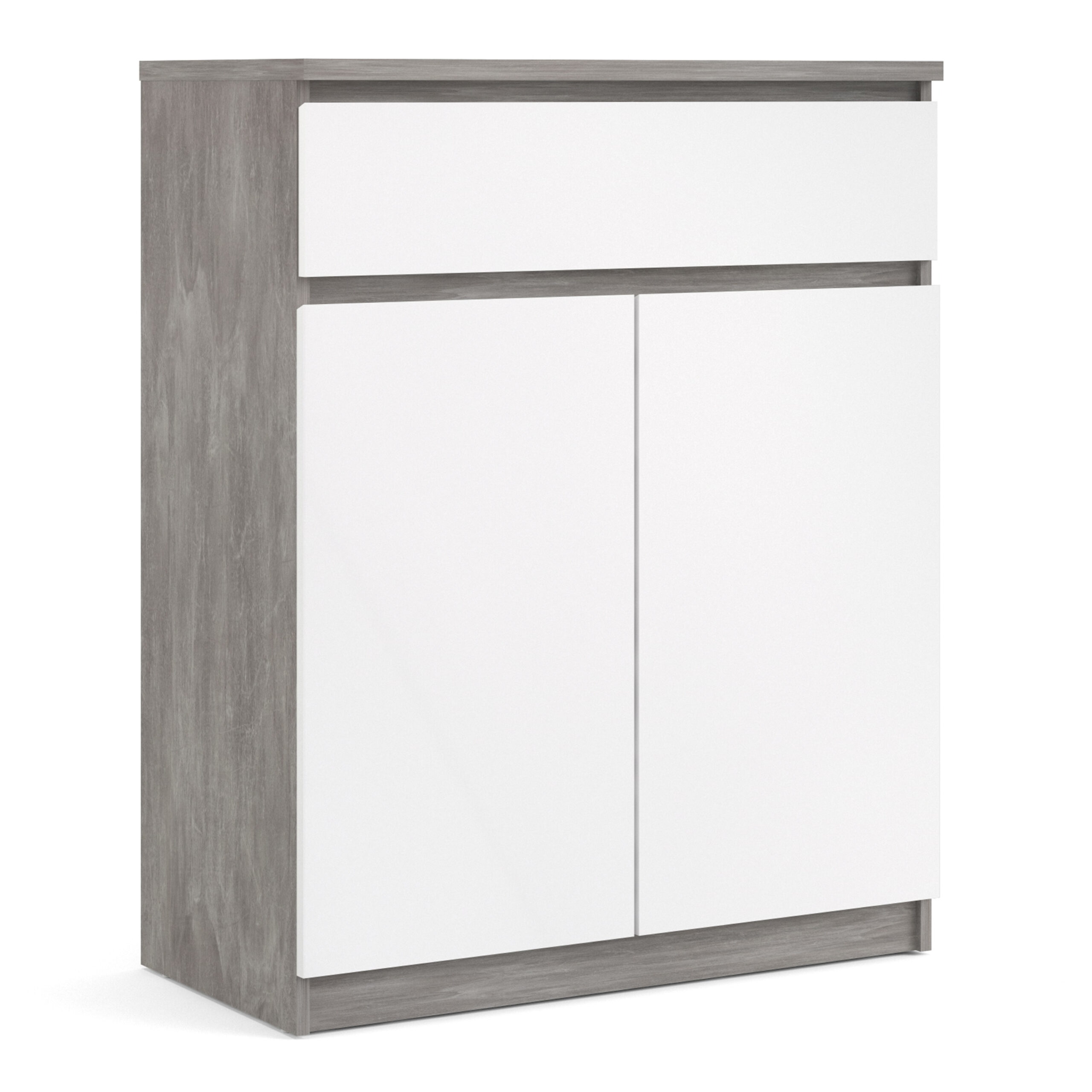 Nati Sideboard - 1 Drawer 2 Doors in Concrete White High Gloss