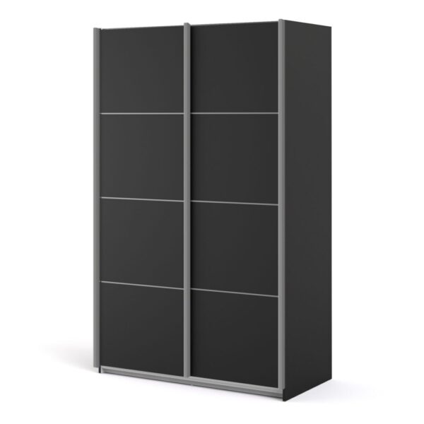 7037528161-Sliding-Wardrobe-120cm-in-Black-Matt-with-Black-Matt-Doors-with-2-Shelves_A2