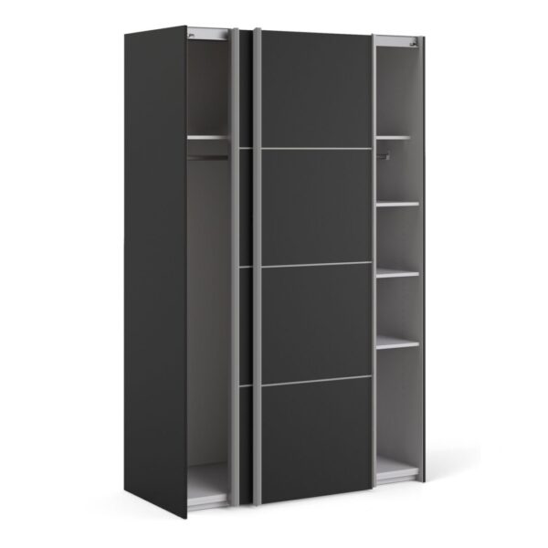 7037528162-Sliding-Wardrobe-120cm-in-Black-Matt-with-Black-Matt-Doors-with-5-Shelves_O1