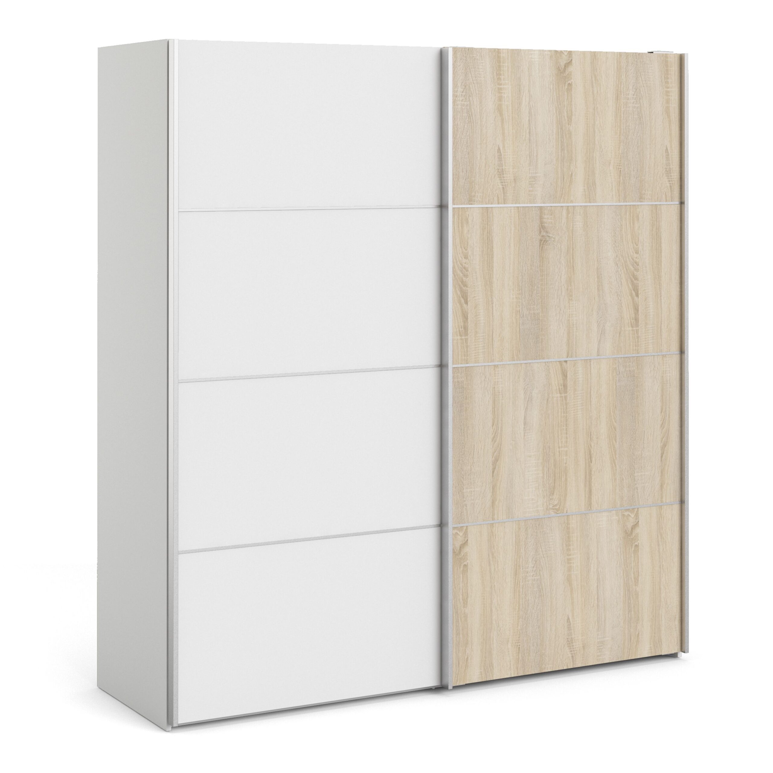 Phillipe Wardrobe White White Oak Doors Five Shelves