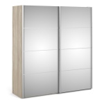 Phillipe Sliding Wardrobe 180cm In Oak - Mirror Doors