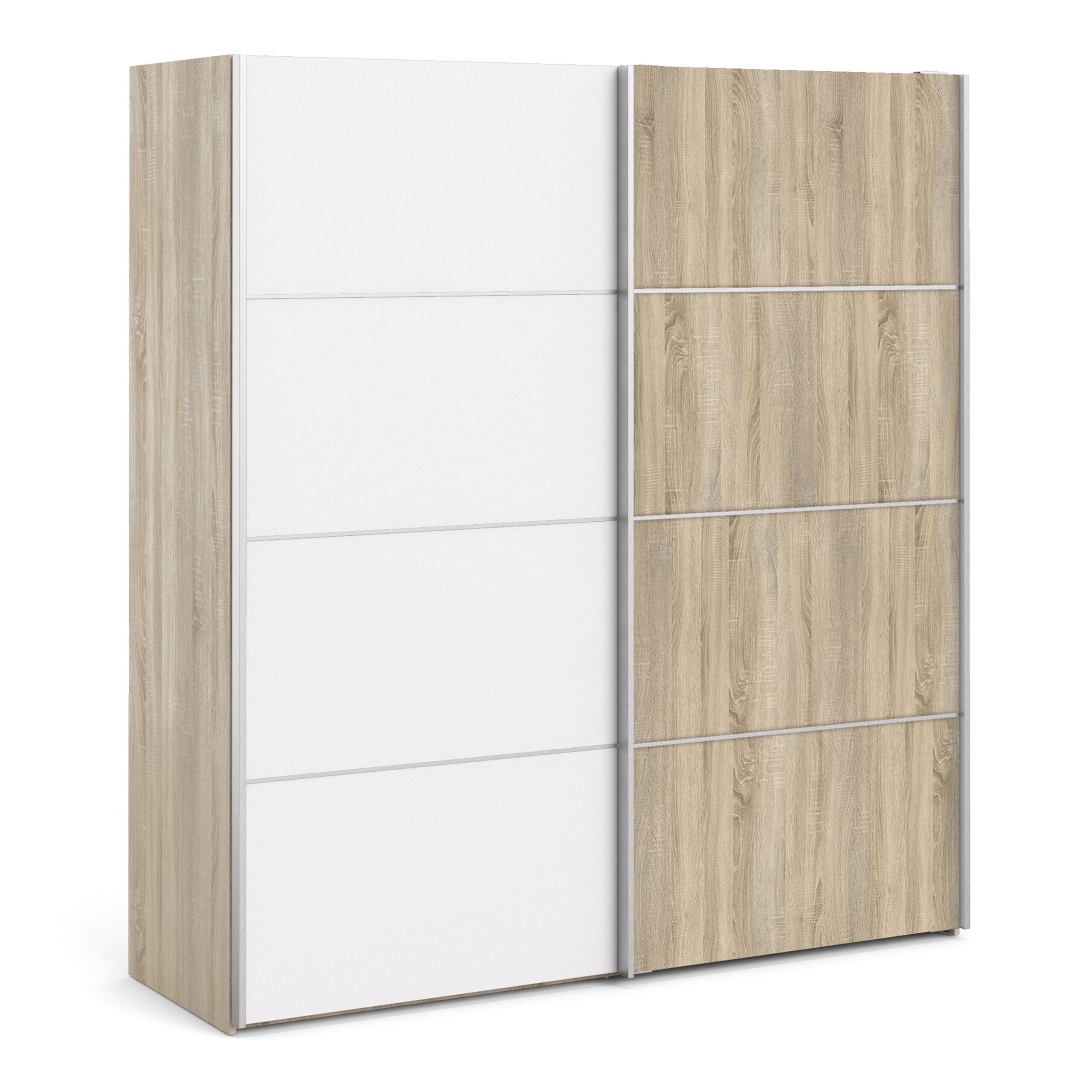 Phillipe Wardrobe Oak White Oak Doors Two Shelves