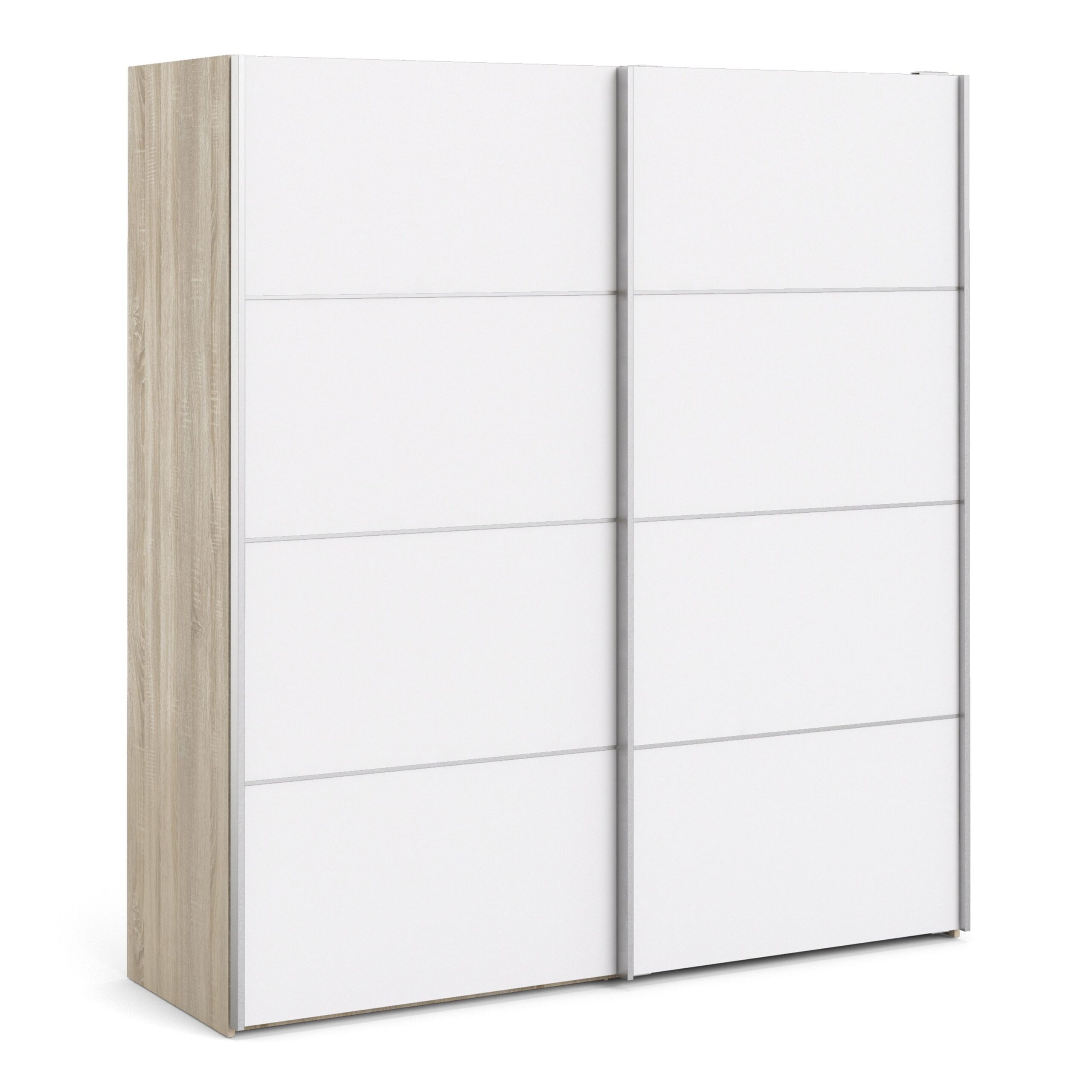 Phillipe Wardrobe Oak White Doors Five Shelves