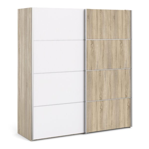 Phillipe Wardrobe Oak White Oak Doors Five Shelves