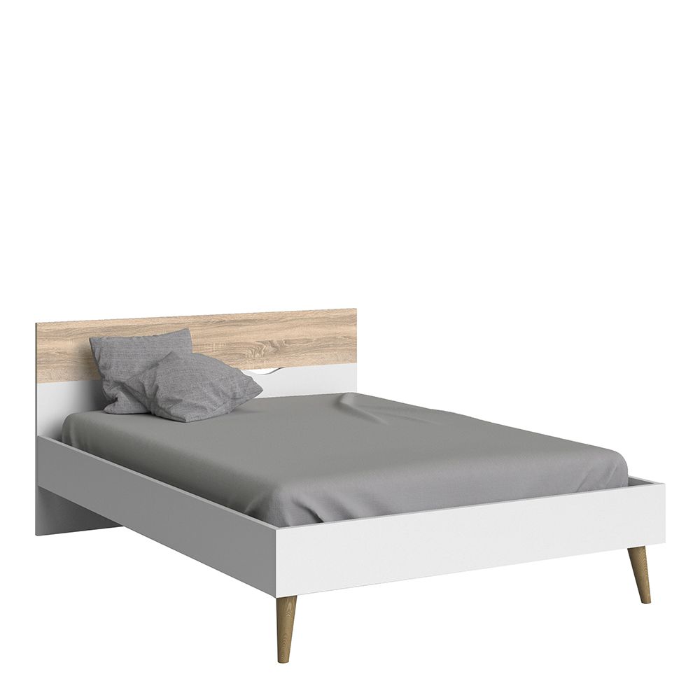 Solo Euro Double Bed (140 X 200) In White Oak