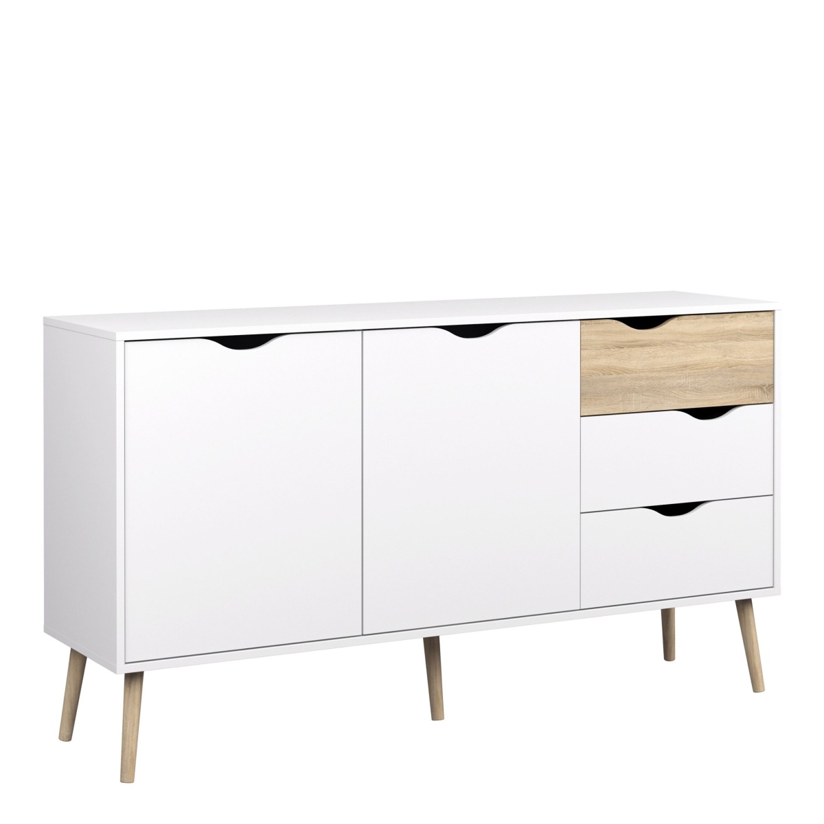 Solo Sideboard - Large - 3 Drawers 2 Doors In White Oak