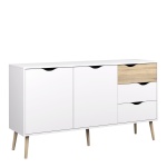 Solo Sideboard - Large - 3 Drawers 2 Doors In White Oak