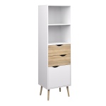 Solo Bookcase 2 Drawers 1 Door In White Oak