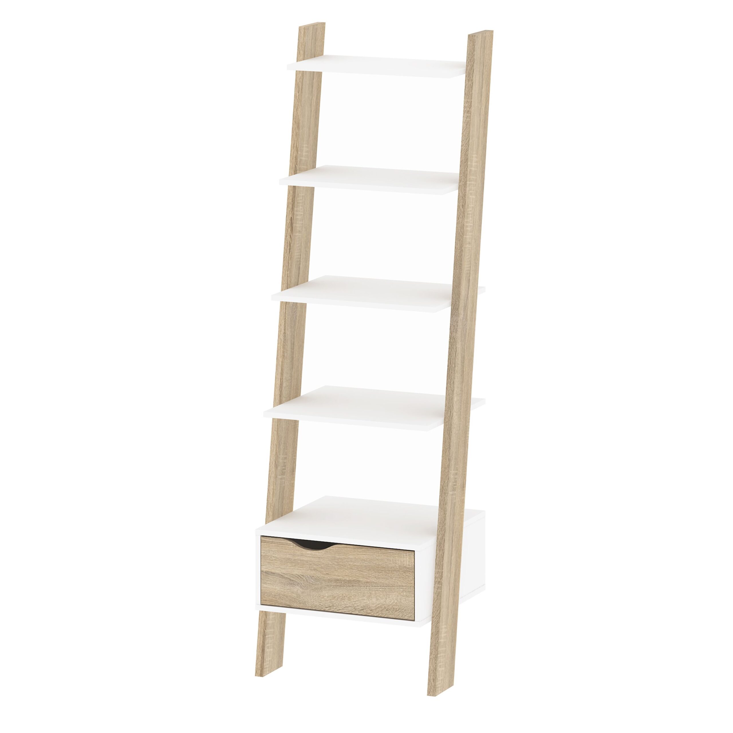 Solo Leaning Bookcase 1 Drawer In White Oak