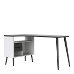 Solo Desk 2 Drawer in White Black Matt