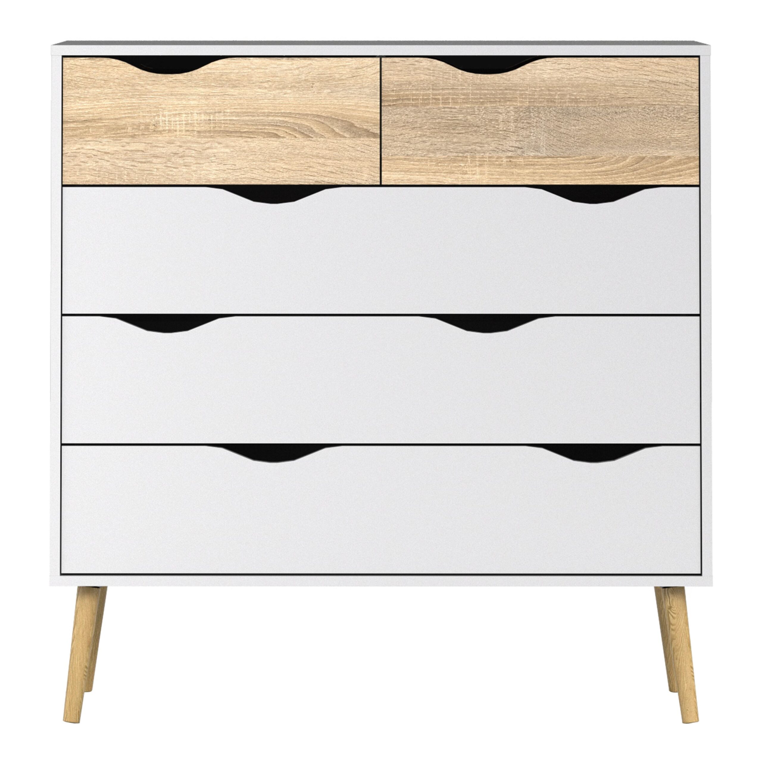 Solo Chest Of 5 Drawers (2+3) In White Oak