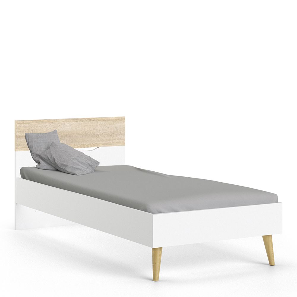 Solo Euro Single Bed (90 X 200) In White Oak