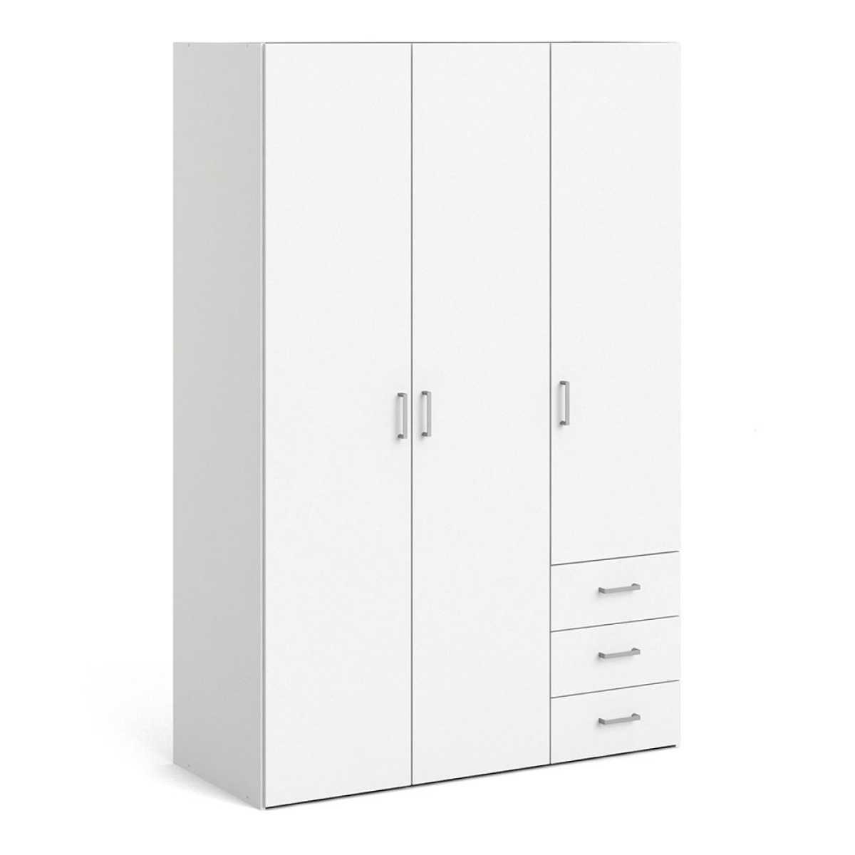 Pluto Wardrobe 3 Doors 3 Drawers White