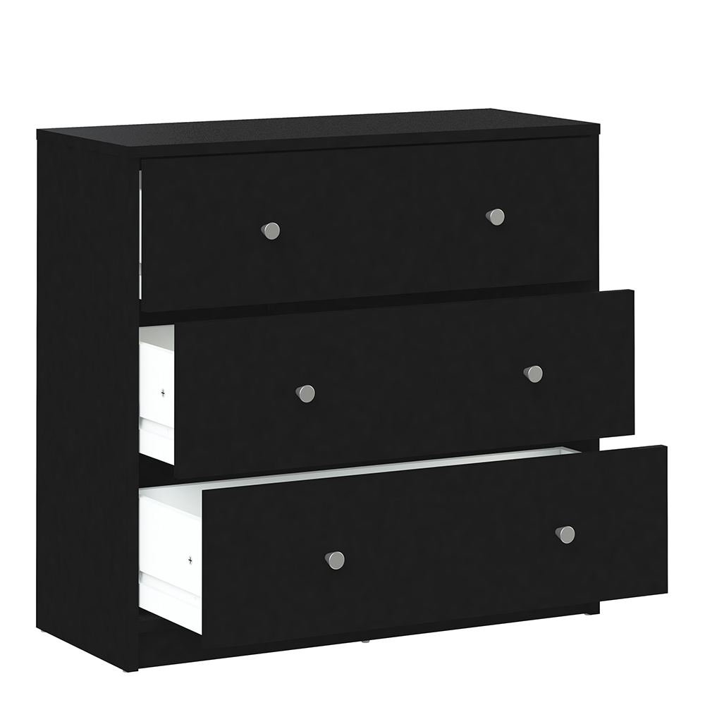 Chest Of 3 Drawers In Black