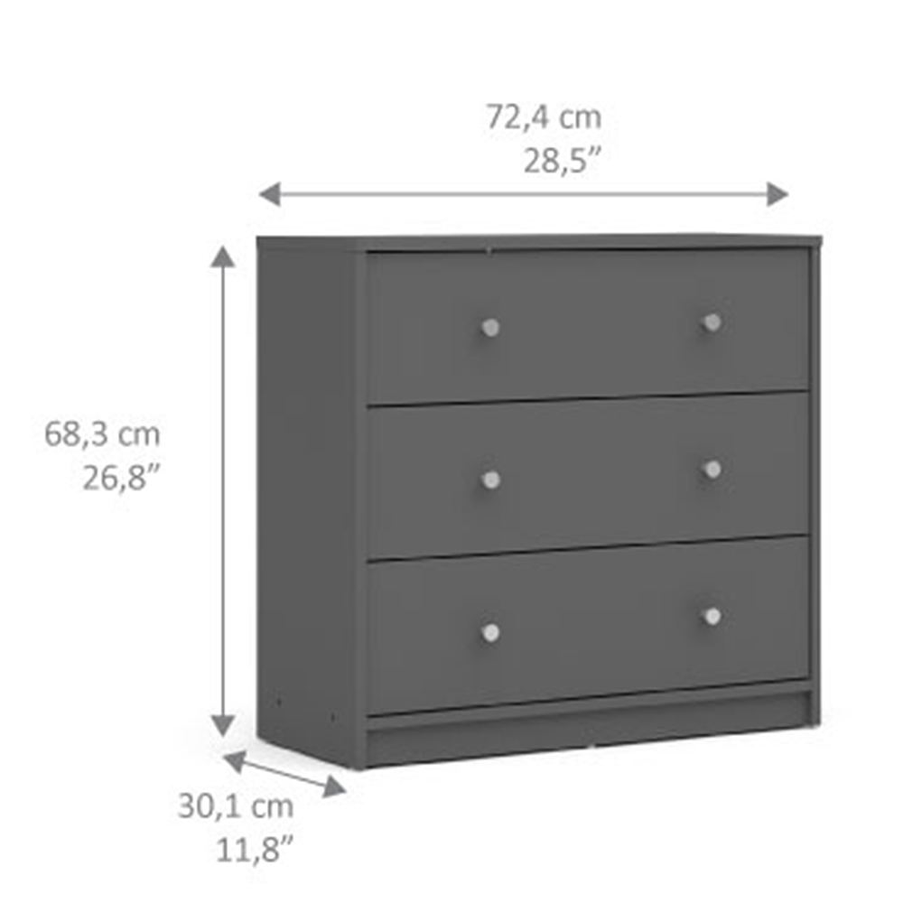 Chest Of 3 Drawers In Grey