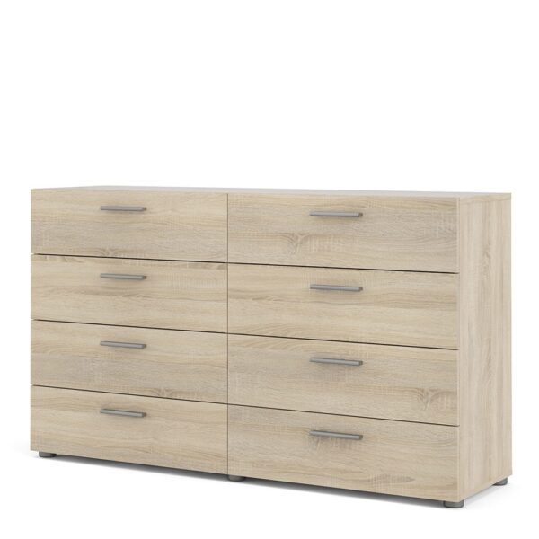 Tele Wide Chest of 8 Drawers (4+4) in Oak