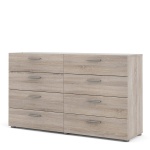 Tele Wide Chest of 8 Drawers (4+4) in Truffle Oak