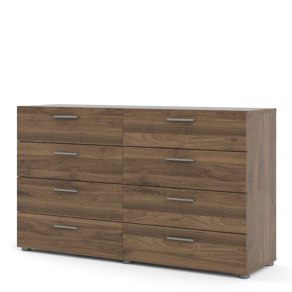 Tele Wide Chest of 8 Drawers (4+4) in Walnut