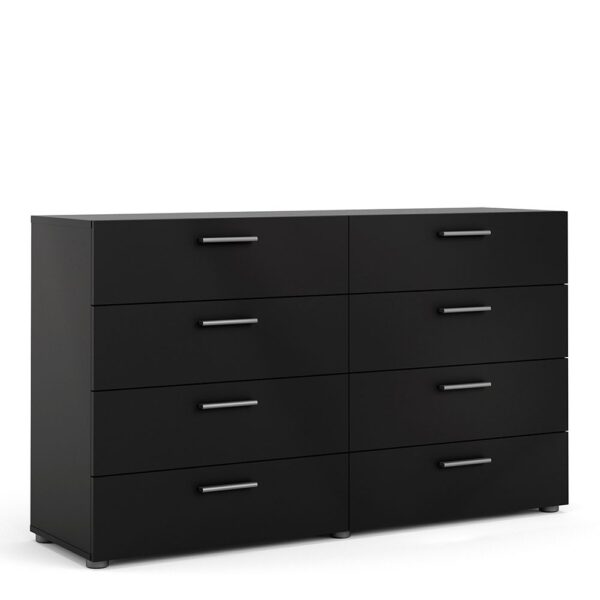 Tele Wide Chest of 8 Drawers (4+4) in Black