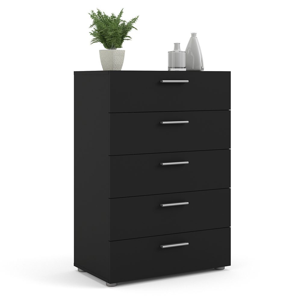 Tele Chest of 5 Drawers in Black