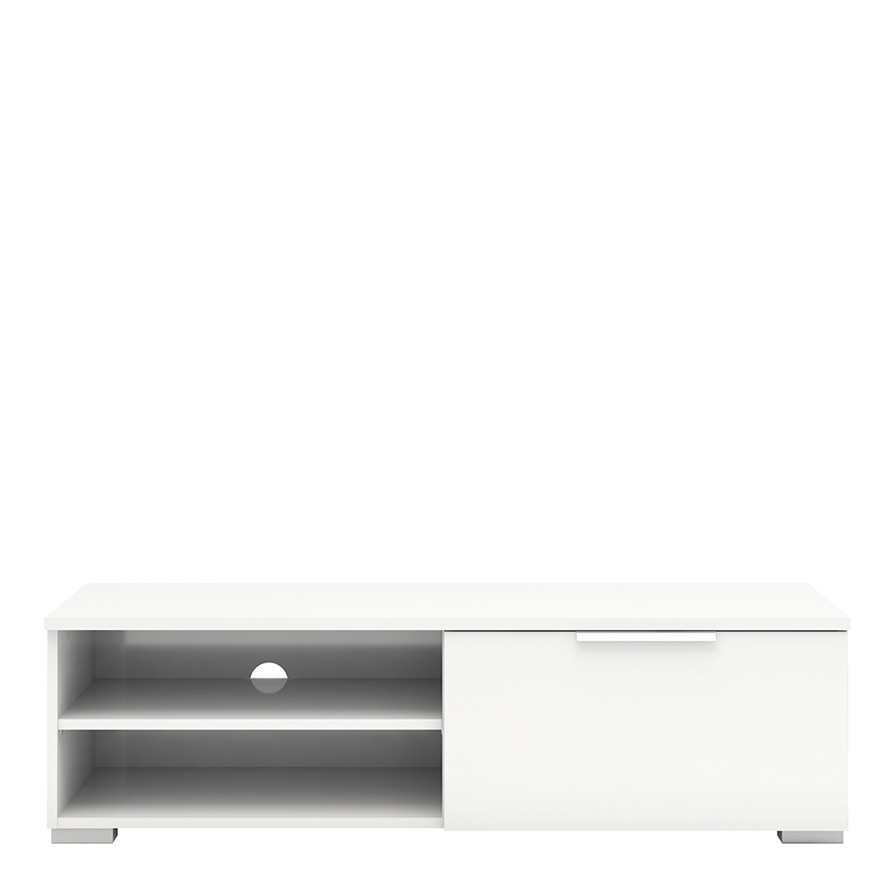 TV Unit 1 Drawers 2 Shelf In White High Gloss