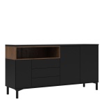 Ramen Sideboard 3 Drawers 3 Doors In Black Walnut