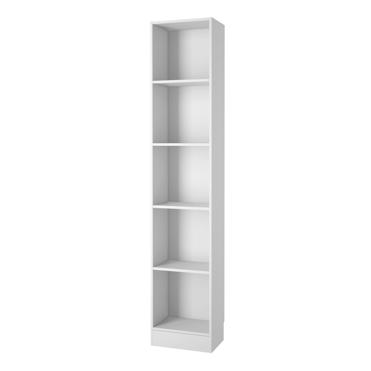 Duday Tall Narrow Bookcase (4 Shelves) In White