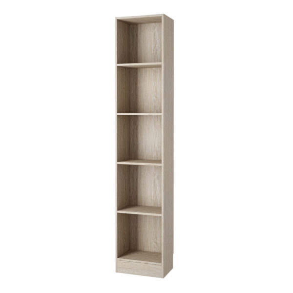 Duday Tall Narrow Bookcase (4 Shelves) In Oak