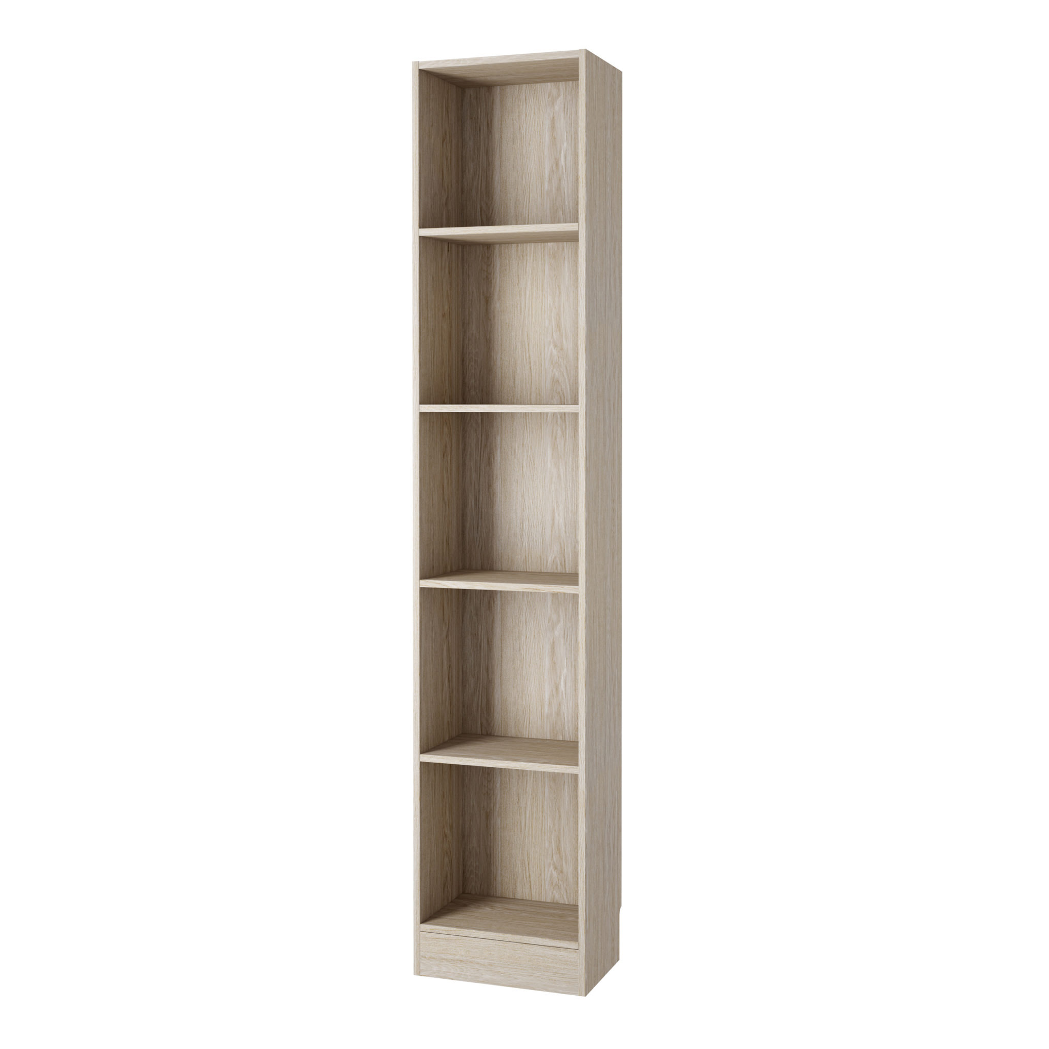 Duday Tall Narrow Bookcase (4 Shelves) In Oak