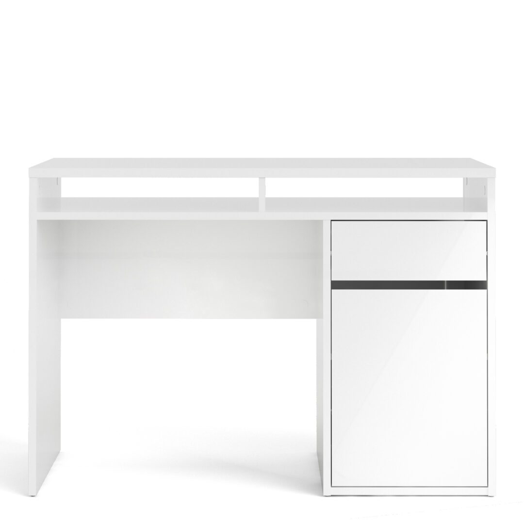 Remote Desk 1 Door 1 Drawer In White