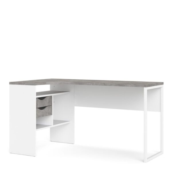 7198011849gx-Function-Plus-Corner-Desk-2-Drawers-145-cm-in-White-and-Concrete_A1