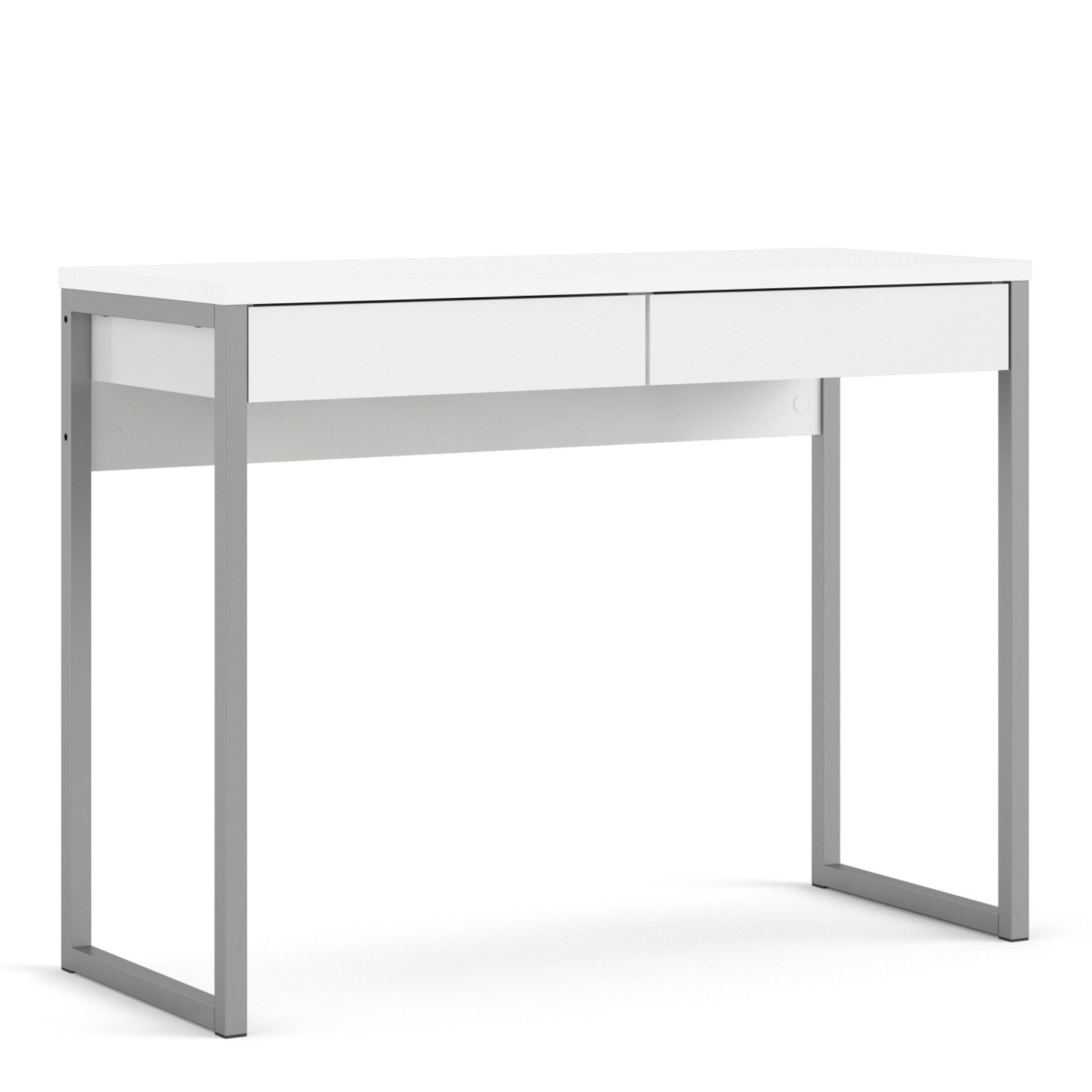 Fosy Desk 2 Drawers in White High Gloss