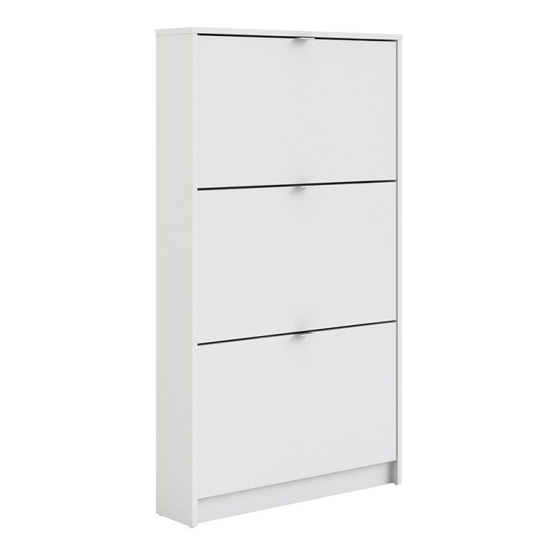 Shoe Cabinet With 3 Tilting Doors White