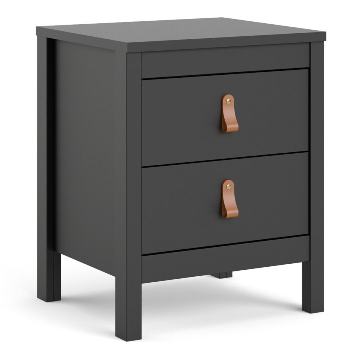 Bartikan Bedside Table 2 Drawers in Matt Black