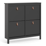 Bartikan Shoe Cabinet 4 Compartments in Matt Black