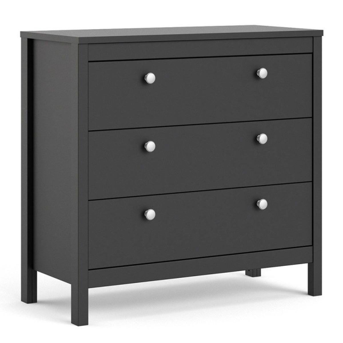 Tarid Chest 3 Drawers In Matt Black