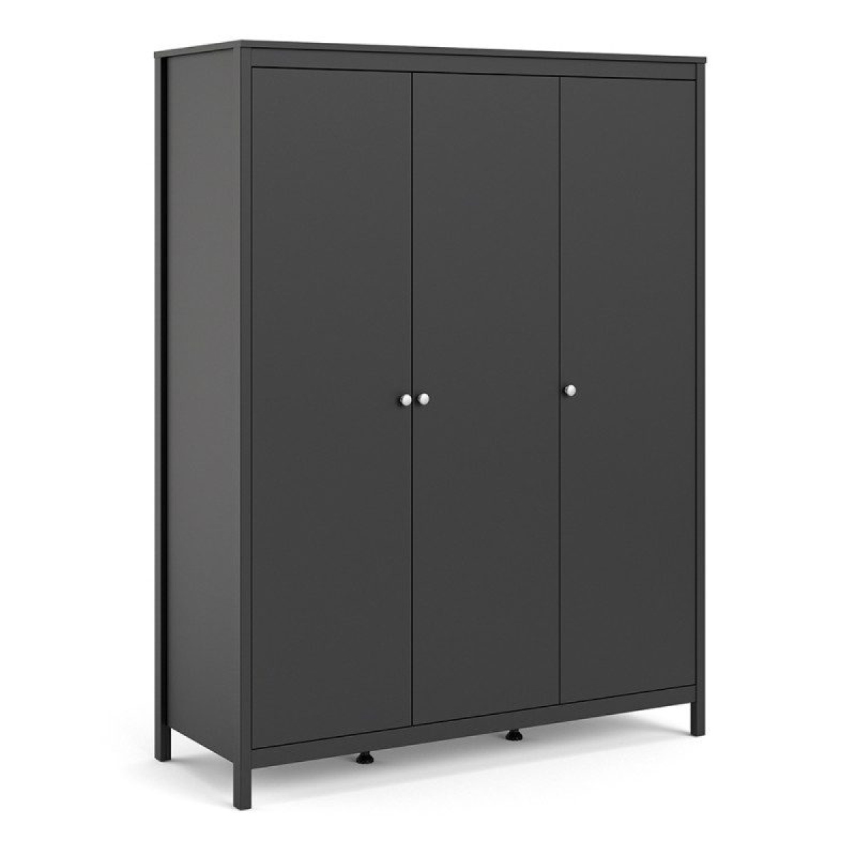 Tarid Wardrobe With 3 Doors In Matt Black