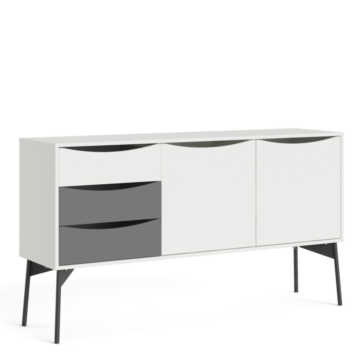 Deturni Sideboard 2 Doors + 3 Drawers In Grey And White