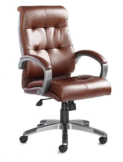 Cayton Brown Office Leather Faced Managers Chair